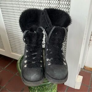 J. Crew Women's Black Fur-Lined Boots